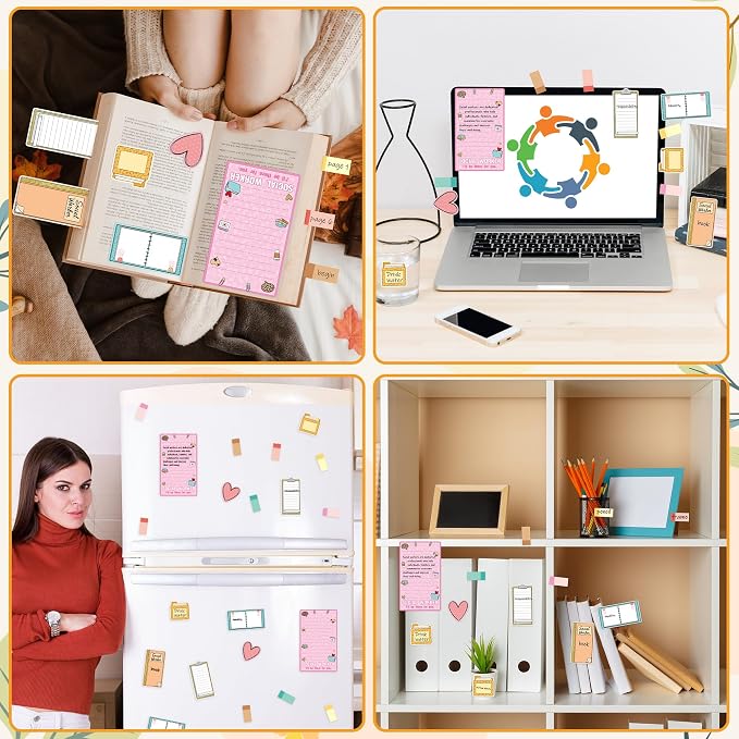 Xqumoi Social Worker Sticky Notes Set - 550 Sheets Best Social Worker Ever Self-Stick Note Pads I'll Be There for You Divider Tabs Bundle Memo Pad, Thank You Appreciation Gifts for Women Men