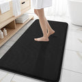 OLANLY Memory Foam Bathroom Runner Rugs 47x20, Absorbent Long Mat, Black | Soft Quick Dry Bath Mat Rugs, Non-Slip, Machine Washable Mat for Bathroom Floor, Tub and Shower, Home Decor Accessories