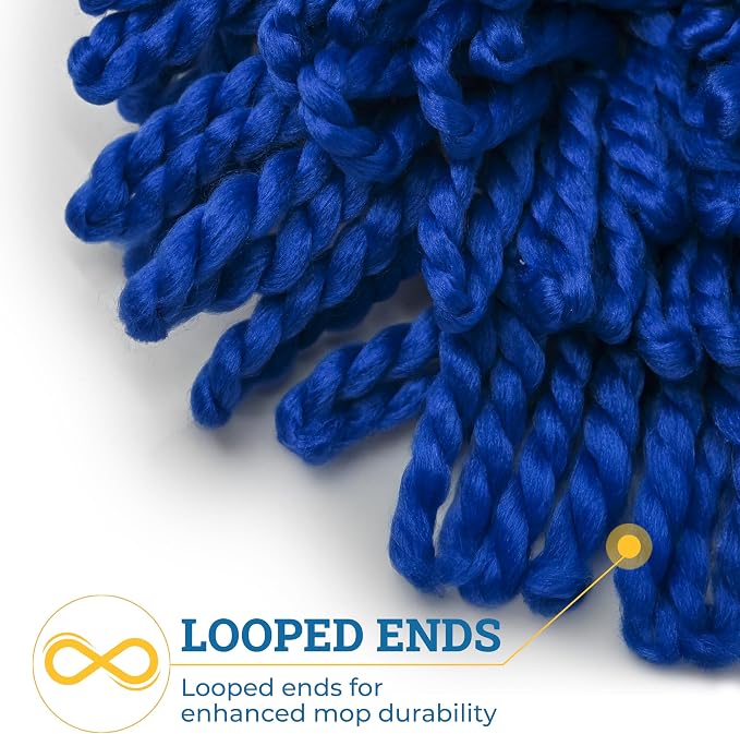 KLEEN HANDLER 18 Inch Microfiber Dust Mop, Large Washable Commercial Mop Head Replacement, Sweeper, Janitorial Supplies, Blue