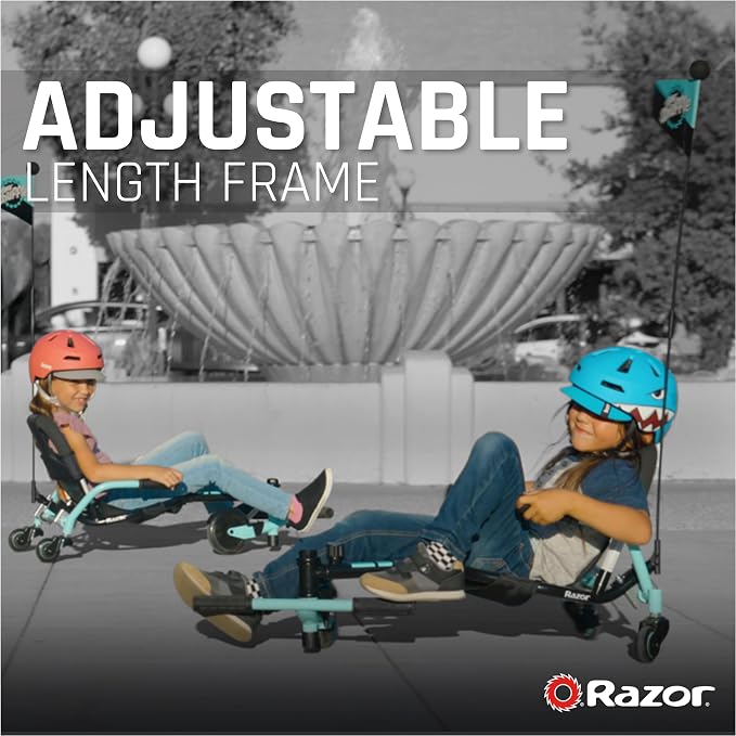 Razor Crazy Cart Shuffle – Kid-Powered Drifting Go-Kart for Ages 4+, Crazy Cart Drift Bar Technology, Adjustable Frame with 5 Length Settings