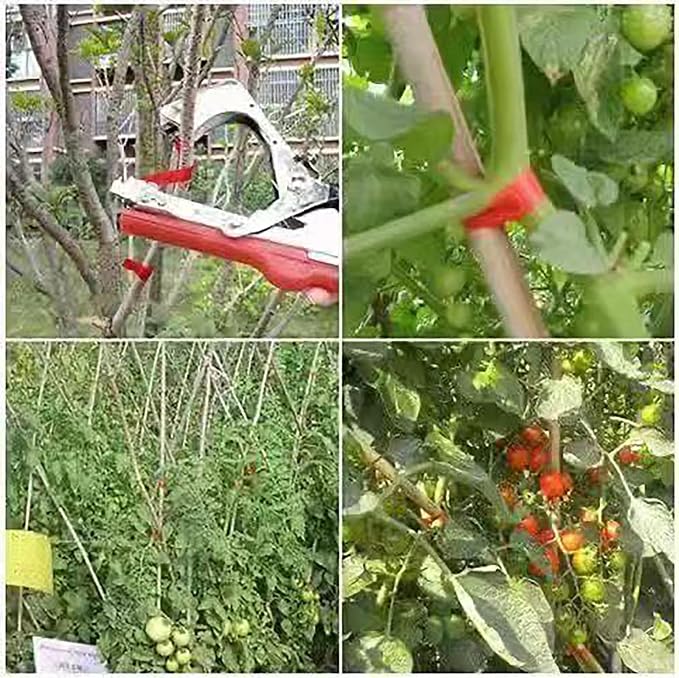 Plant Tying Machine Plant Tying Machine with Green Tape Plant Tape Gun Plant Tying Machine Tool Plant Strapping Machine Garden Agricultural Tools for Grape Tomato Cucumber Vine