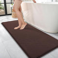 OLANLY Memory Foam Bathroom Runner Rugs 47x17, Absorbent Long Mat, Brown | Soft Quick Dry Bath Mat Rugs, Non-Slip, Machine Washable Mat for Bathroom Floor, Tub and Shower, Home Decor Accessories