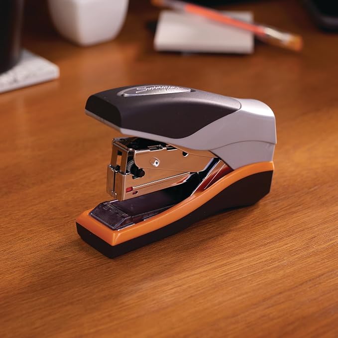 Swingline Stapler,40 Sheet Capacity,Optima 40,Jam Free,Reduced Effort,Compact,Soft Grip,Metal,Orange,Silver and Black (87842),(Pack of 6)