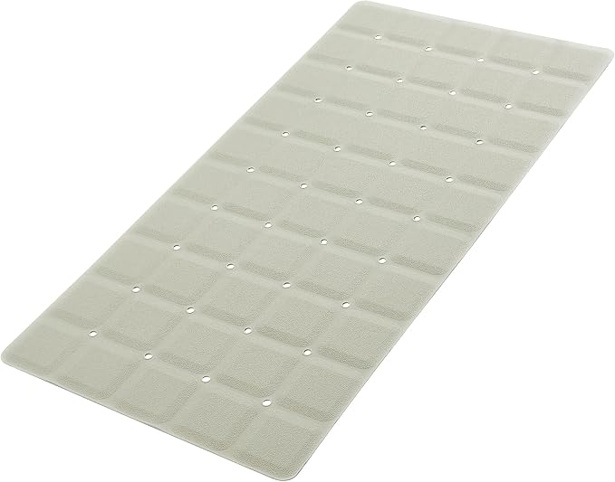 Webos Foldable Silicone Bathtub Mat: Jumbo Size Heavy Duty Safety Bath Mat for Tub Without Suction Cups Non Slip Bath & Shower Mat for Textured, Reglazed, Refinished Tub (Beige, 35.8 x 17.7)