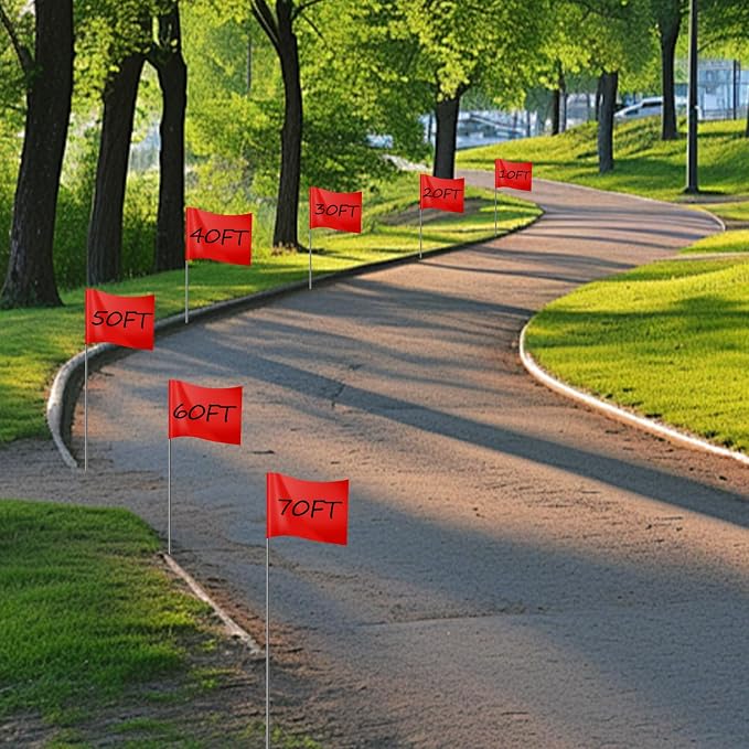 15x4x5 Inch Marking Flags – High-Visibility Yard & Lawn Flags for Boundary, Dog Training, Landscaping, Sprinklers, Surveying & Construction | Durable, UV & Weather Resistant (Red, 500 Pack)