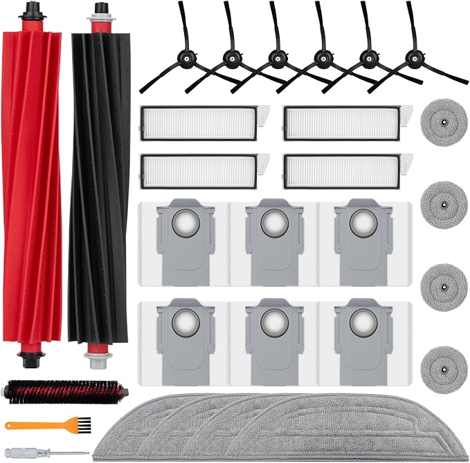 28 Pack S8 MaxV Ultra Accessories Compatible with Roborock S8 Max Ultra and MaxV Ultra Robot Vacuum,Main Brushes,Dust Bags,Mop Cloths,Edge Mop Cloths,Filters,Side Brushes,Self-Main Brush