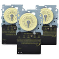 Intermatic T104M 24-Hour Mechanical Timer (Mechanism Only) - 208–277V DPST, Heavy-Duty Programmable Time Switch - 40A Load Control for HVAC, Pumps, Lighting, and Industrial Equipment (Pack of 3)