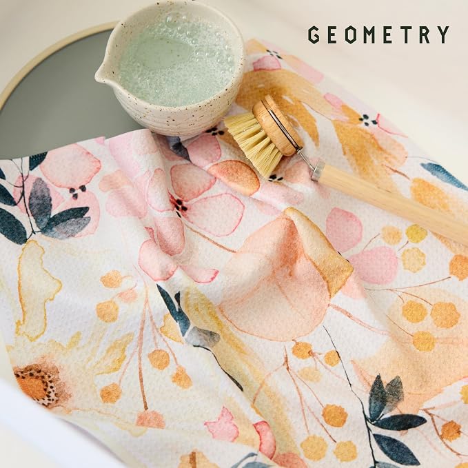 GEOMETRY Kitchen Tea Towels - Quick Dry Microfiber Dish Towels for Kitchen Sleepy Fields, 18" x 30" 1 Pack