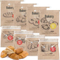 Tigeen 8 Pack Beeswax Bread Bags for Sourdough & Homemade Bread 17 x 13'' XL Reusable Organic Linen Beeswax Wraps with Sealing for Fresh Food Storage Loaf Fresh Freezer Baker Gift(Bakery Style)
