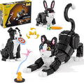 3-in-1 Tuxedo Cat Building Set, Build a Cat, Dog or Rabbit, Creative Building Toy for Kids & Animal Lovers, Birthday Gift for Girls and Boys Ages 8+