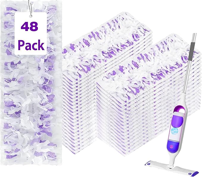 Pure Realm 48 Pack PowerMop Refills Pads for Swiffer PowerMop Multi-Surface Mops and PowerMop Wood Mops，Disposable mop Pads Replacement for Floor Cleaning.