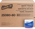 Genuine Joe Standard Bath Tissue, 4" x 4", 2-Ply, 550 Sheets/Roll, 80 Count