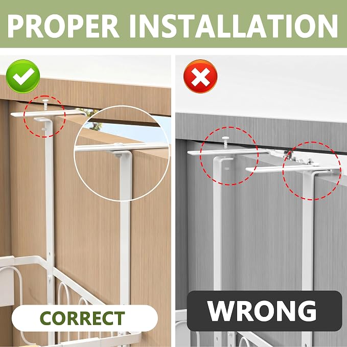 Ironing Board Hanger, CUFURNIX Wall Mount or Over the Door Iron Holder, Adjustable for Door Thickness, Fits T and Y Shaped Legs, High-Sided Basket & Side Hooks for Laundry, Sewing Room, White