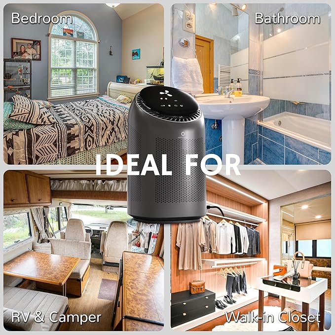 Airthereal Zephyr AZH200 Air Purifier and Dehumidifier Combo, 34 oz Small Dehumidifier with HEPA Filter, Up to 270 Sq Ft, Auto Shutoff, Ultra-Quiet for Bedroom, Bathroom, RV, Closet