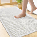 Smiry Waffle Bath Mat 24x16, Extra Soft Absorbent Bathroom Rugs, Non Slip Machine Washable Quick Dry Bath Rugs for Bathroom Floor, Tub, Shower, Home Decor Accessories, White