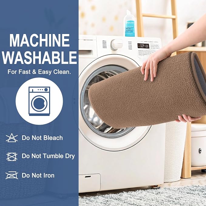 OLANLY Memory Foam Bathroom Runner Rugs 44x24, Absorbent Long Mat, Mocha | Soft Quick Dry Bath Mat Rugs, Non-Slip, Machine Washable Mat for Bathroom Floor, Tub and Shower, Home Decor Accessories