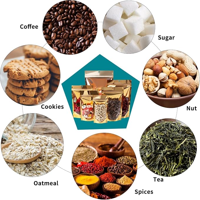 150 Pcs Mylar Bags for Food Storage, 8x12 Mylar Bag with Window Stand Up, Bulk Holographic Resealable Bags Smell Proof Bag Food Packaging for Small Business Freeze Dried Candy Jewelry Foil Packaging