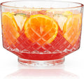 Viski Admiral Crystal Punch Bowl - Vintage Style Glass Punch Bowl for Parties - Serveware for Cocktails, Dishwasher Safe 2.5 Gallons 320oz Set of 1.