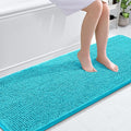 OLANLY Bathroom Runner Rugs 70x24, Soft Absorbent Chenille Bath Rugs, Rubber Backing Quick Dry, Machine Washable Long Bath Mats for Bathroom Floor, Tub and Shower, Home Decor Accessories, Aqua Sky