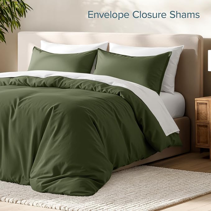 Bare Home Bedding Duvet Cover King Size - Premium 1800 Super Soft Collection - Lightweight, Cooling - Soft Breathable Bedding Duvet Cover (King, Cypress)