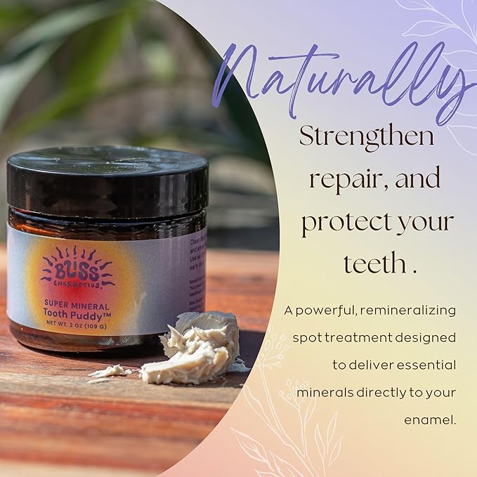 Bliss Energetics Remineralizing Tooth Puddy | Fluoride-Free with Hydroxyapatite | Remineralization | All Natural Ingredients & Preservative Free | Mineral-Rich Spot Treatment 1oz