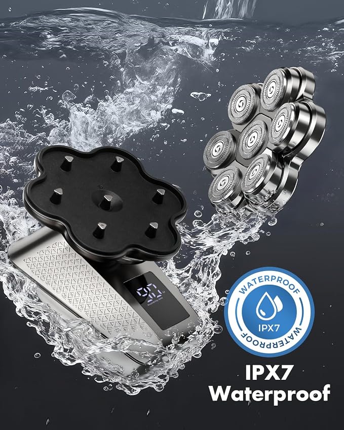 Head Shavers for Bald Men, 7D Electric Razor for Men, IPX7 Waterproof Dry/Wet, Matte Gunmetal