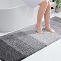 OLANLY Bathroom Runner Rugs Mat 70x24, Extra Soft Absorbent Microfiber Bath Rugs, Rubber Backing, Quick Dry, Washable Long Bath Mats for Bathroom Floor, Tub and Shower, Home Decor Accessories, Grey