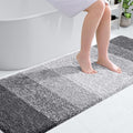 OLANLY Bathroom Runner Rugs Mat 70x20, Extra Soft Absorbent Microfiber Bath Rugs, Rubber Backing, Quick Dry, Washable Long Bath Mats for Bathroom Floor, Tub and Shower, Home Decor Accessories, Grey