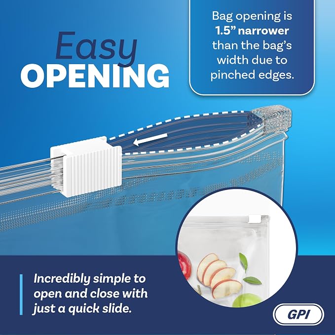 500 Count - Slider Zip Food Storage Sandwich Bags, 6" x 9" 3 Mil Heavy Duty, Strong & Durable For Freezer Storage, For Sandwiches, Snacks & More. GPI
