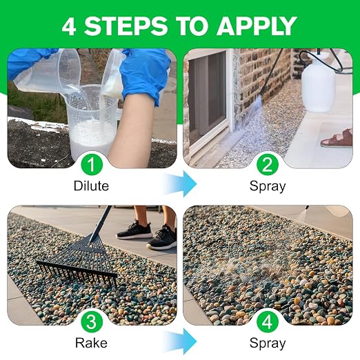 Teexpert Rock Glue for Landscaping, Gravel Glue, Pea Gravel Binder Concentrate 31.7oz, Heavy Duty Outdoor Landscape Stone Adhesive for Slope, Between Pavers, Flower Bed, Fast Dry Safe for Plants Pets