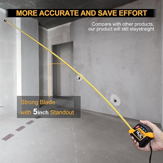 PREXISO 2-in-1 Digital Tape Measure - 16Ft Rechargeable Measuring Tape Ft/Ft+in/in/M/CM/MM - Metric & Inches Retractable Measurement Tape Tool with Auto Lock & Magnetic Tip - Pythagorean, Area, Volume