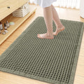 Smiry Waffle Bath Mat 47x32, Extra Soft Absorbent Bathroom Rugs, Non Slip Machine Washable Quick Dry Bath Rugs for Bathroom Floor, Tub, Shower, Home Decor Accessories, Green