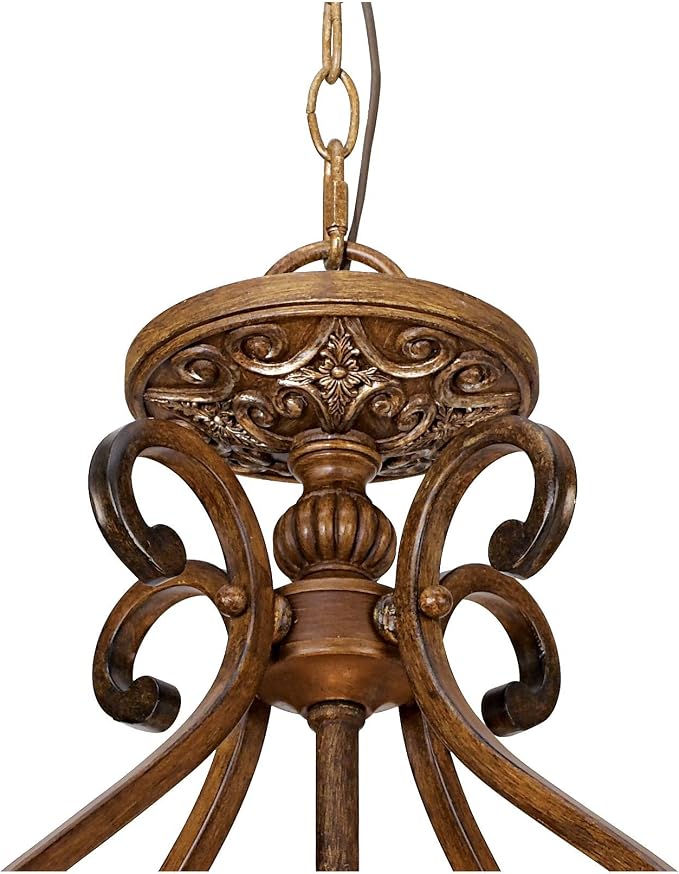 Sterling Estate 26 1/2" Wide Glass Bowl Pendant Light Light Fixture | Golden Bronze Chandelier Rustic Champagne Shade for Cottage Core Dining Room House Foyer Entryway Kitchen Bedroom Home High