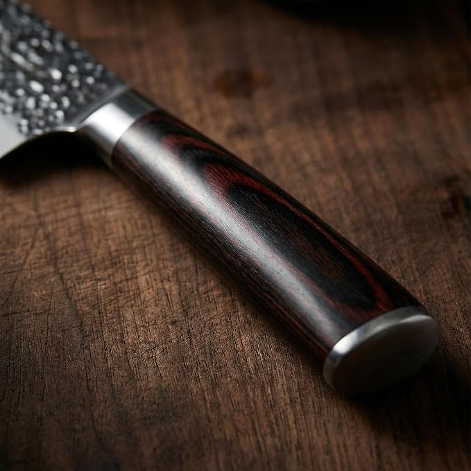 imarku Nakiri Knife 7 Inch, Japanese High Carbon Stainless Steel Chopper | Flat-edge blade creates clean, even vegetable and meat cuts, ergonomic handle supports daily chopping and meal preparation