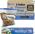 Reli. 2 Gallon Bags (125 Count) 13x15 inch Freezer | Bulk 2 Gallon with Double Zipper & Write-On Label | Heavy-Duty Clear