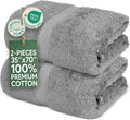 Towel Bazaar 2-Piece Jumbo Bath Towel Set, Cotton Turkish Towels, 35x70 Luxury Towel Super Soft and Absorbent, Perfect Use for Bathroom, Shower Towels - Gray