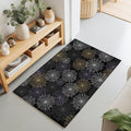 Entryway Area Rug 2'x3', Black Halloween Washable Small Area Rugs for Kitchen Bathroom Bedroom Office Laundry, Purple White Yellow Net Classic Black Door Mat Indoor Entrance Floor Throw Carpet