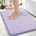 OLANLY Memory Foam Small Bathroom Rugs 24x16, Absorbent Bath Mat, Lavender | Soft Quick Dry Bath Mat Rugs, Non-Slip, Machine Washable Mat for Bathroom Floor, Tub and Shower, Home Decor Accessories