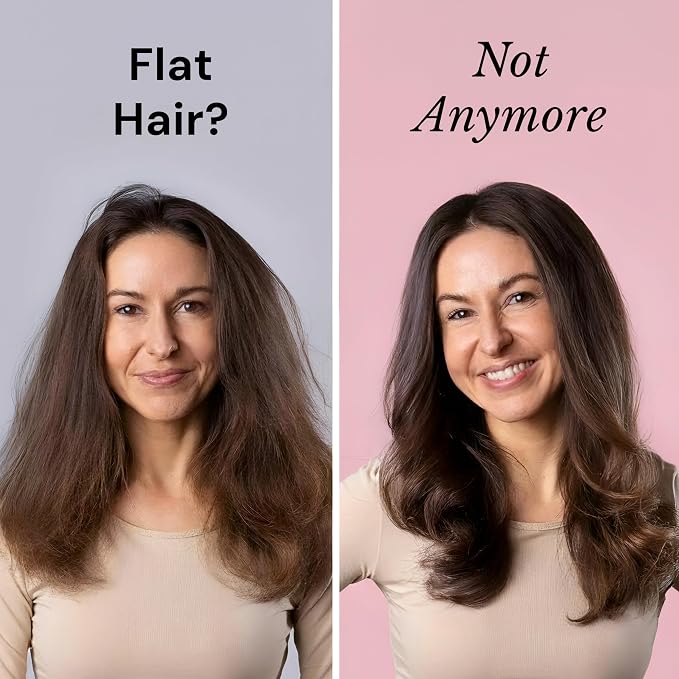 L'ANGE HAIR Le Volume 2-in-1 Titanium Blow Dryer Brush | Frizz Control Blowout Hair Dryer Brush For Drying And Straightening | Volumizing Hot Air Styler For All Hairstyles | Oval Barrel | Black - 75mm