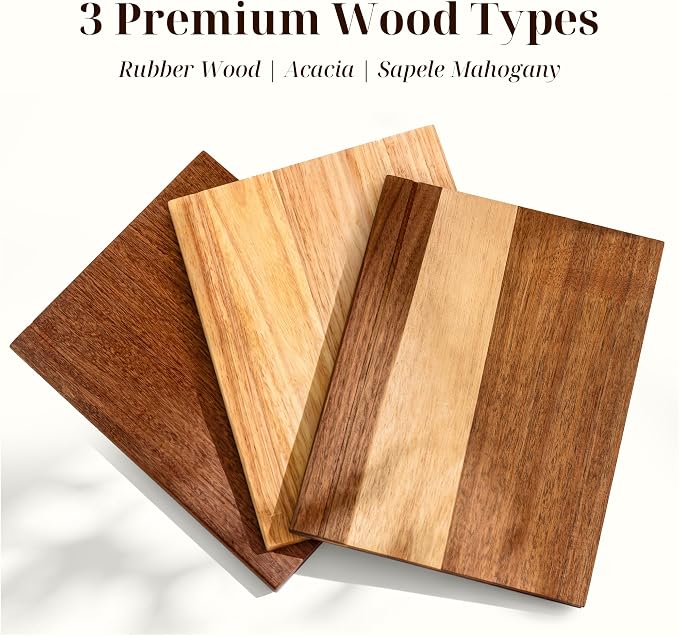 Book Cutting Board Set with Wooden Stand for Home Cooks | 3 Labeled Boards for Fruits Veggies,Meat Fish,Bread Cheese Organized Prep,No Cross Contamination