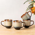 theterra Ceramic Coffee Mugs Set of 4, 12oz Handmade Coffee Cups with Handle for Latte, Tea, Milk, Beer, Hot Cocoa, Coca Mocha