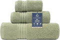 COZYART Luxury Bath Towel Set 3 PCS, Sage Green 100% Turkish Cotton 650 GSM | OEKO-Tex 100 Certified Zero Twist Ring Spun, Soft Absorbent Quick Dry, Plush Fluffy, Breathable Hotel Quality for Daily Use