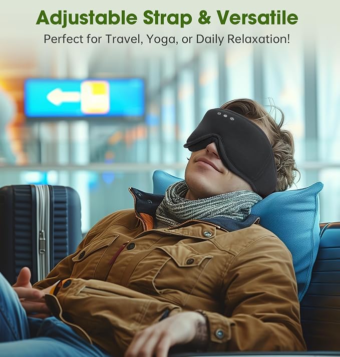 BambooCotton 3D Bluetooth Sleep Mask, LC-dolida 2026 New Sleep Headphones, Wireless Comfort, Sustainable Luxury for Better Sleep