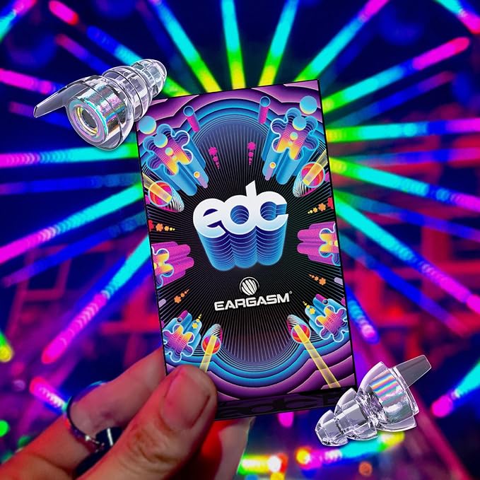 Eargasm High Fidelity EDC 2026 Music Festival Earplugs - Hearing Protection for Concerts, Festivals, Musicians, DJs, Night-Life, Motorcycles with High Fidelity Noise Reduction up to 21 dB