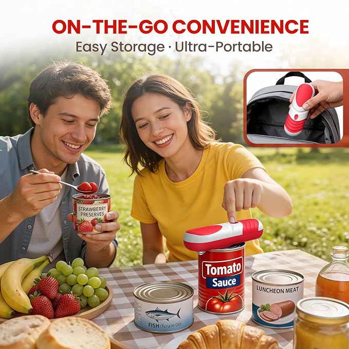 Electric Can Opener, Automatic Rechargeable Can Openers with One-Touch Smooth Edge & Magnetic Lid - Hands-Free Easy-Grip Opener for Seniors with Arthritis and Most Cans