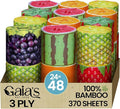 Gaias Premium and Soft Fruit TP Organic Bamboo Toilet Paper | 24 Mega Rolls, 3 Ply, 370 Sheets | FSC Certified, PFAS & BPA Free, Eco-Friendly, Sustainable Tissue - Plastic Free, Septic Safe, Vegan