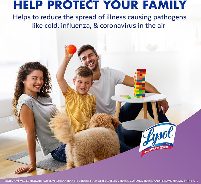 Lysol Air Sanitizer with Bacterial Odor Eliminator for Home & Office, Air Freshener Alternative, Simple Fresh + Cotton Blossom + Lavender Sky, 10 oz (Pack of 3)