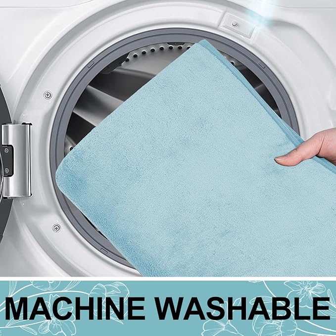Smiry Memory Foam Bath Mat 36x24, Extra Soft and Absorbent Bathroom Mats, Non Slip Washable Carpet for Floor, Shower and Tub, Sky Blue