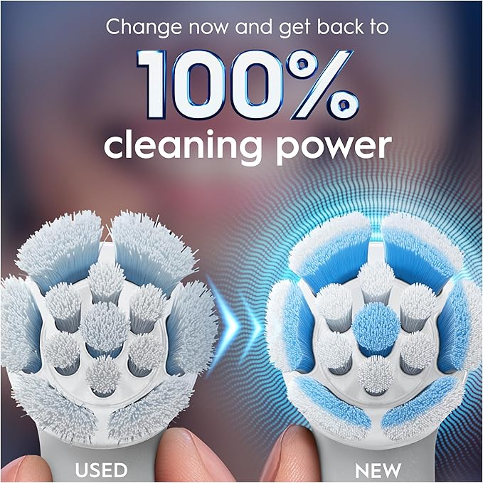 Oral-B iO Gentle Care Electric Toothbrush Head, Twisted & Angled Bristles for Deeper Plaque Removal, Pack of 4, Suitable for Mailbox, White