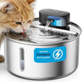 oneisall 108oz/3.2L Wireless Stainless Steel Cat Water Fountain | True Cordless,Ultra Quiet,4000mAh Rechargeable Battery Operated,3 Flow Modes with Sensor,Easy to Clean(3-Piece Only),5-Layer